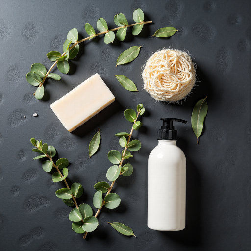 艾草洗护用品套装，绿色包装，天然植物成分，温和清洁效果