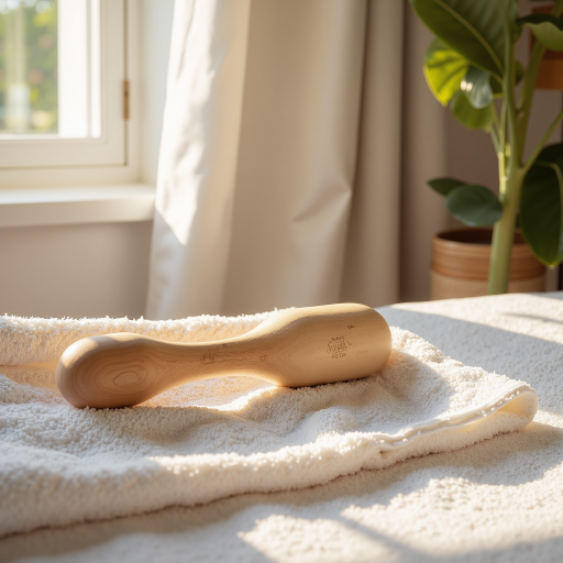 艾草按摩工具，木质按摩棒，艾草精油，放松舒缓效果